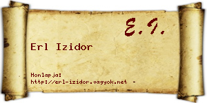 Erl Izidor névjegykártya